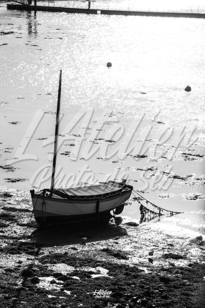 Photo de bateau marée basse Crozon Bretagne