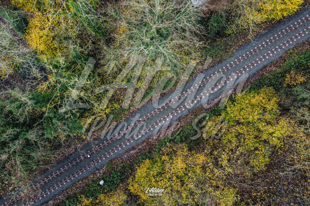 Photographie photo rail voie ferrée drone