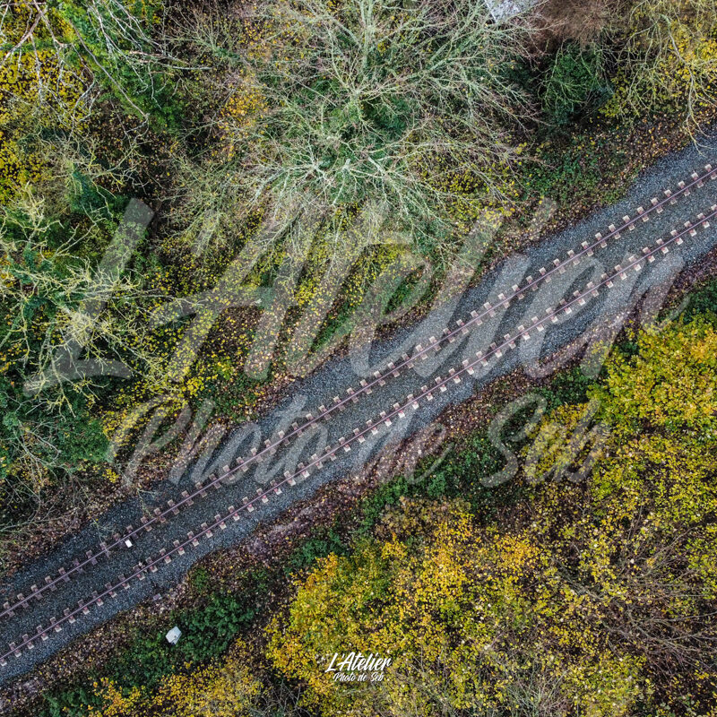 Photographie photo rail voie ferrée drone